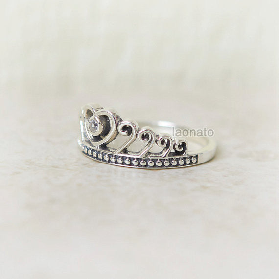 Heart Tiara Sterling silver Ring