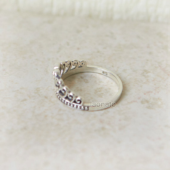 Heart Tiara Sterling silver Ring