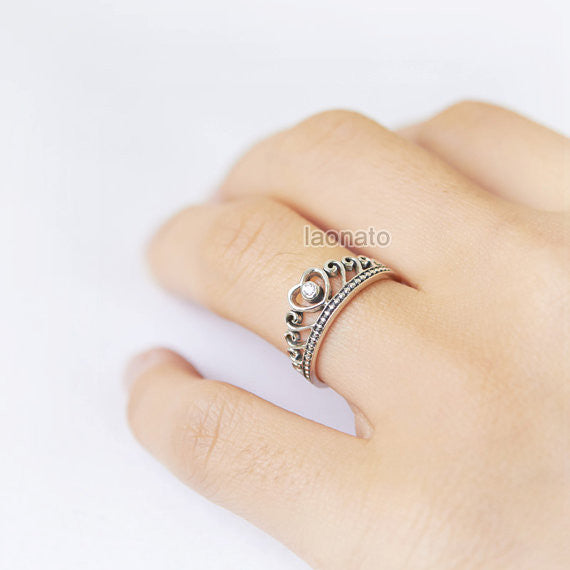 Heart Tiara Sterling silver Ring