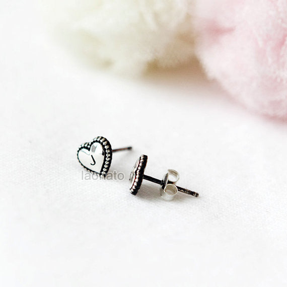 Initial Heart Earrings