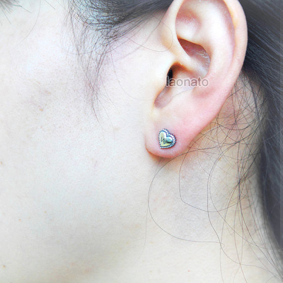 Initial Heart Earrings