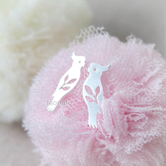 Parrot and Leaves Earrings