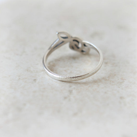 Treble Clef Ring in sterling silver