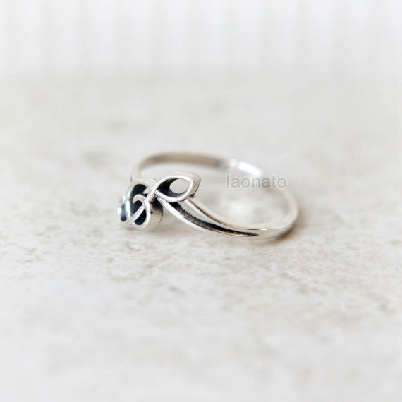 Treble Clef Ring in sterling silver