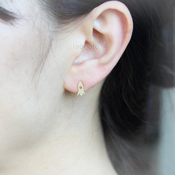 Planet and Rocket Earrings