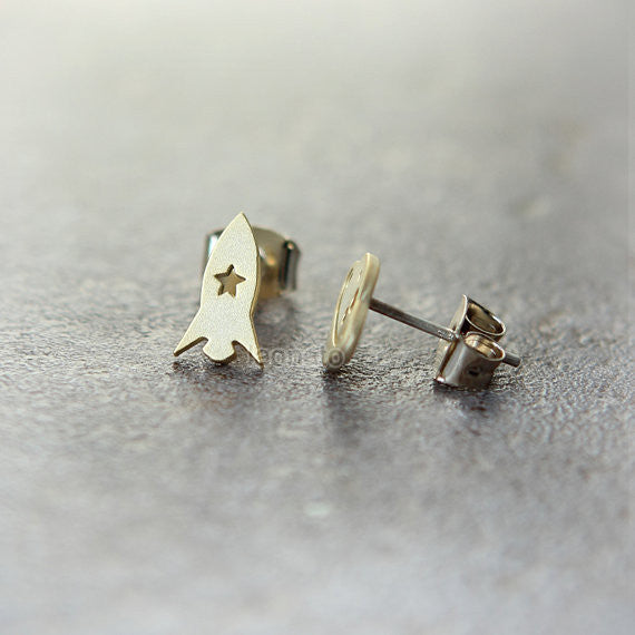 Planet and Rocket Earrings