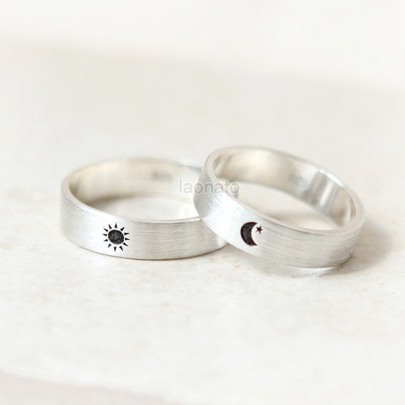 Stainless Steel Rings Couples, Ring Moon Stainless Steel