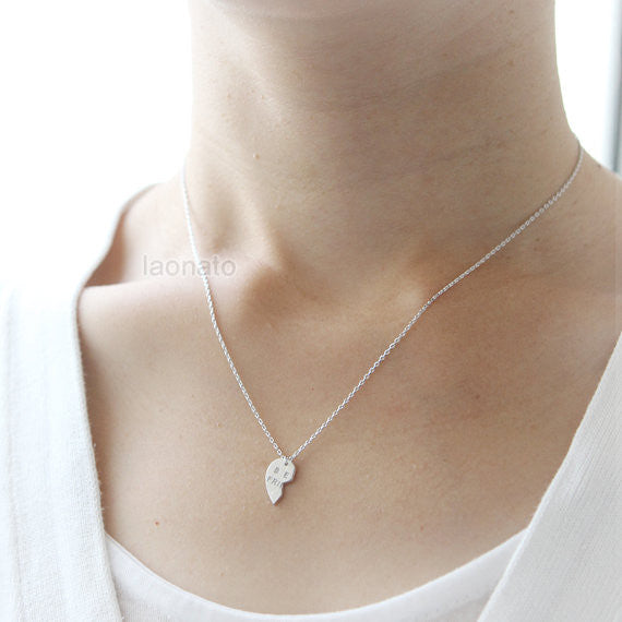 Split Heart Best Friends Necklaces, Set of 2 necklaces