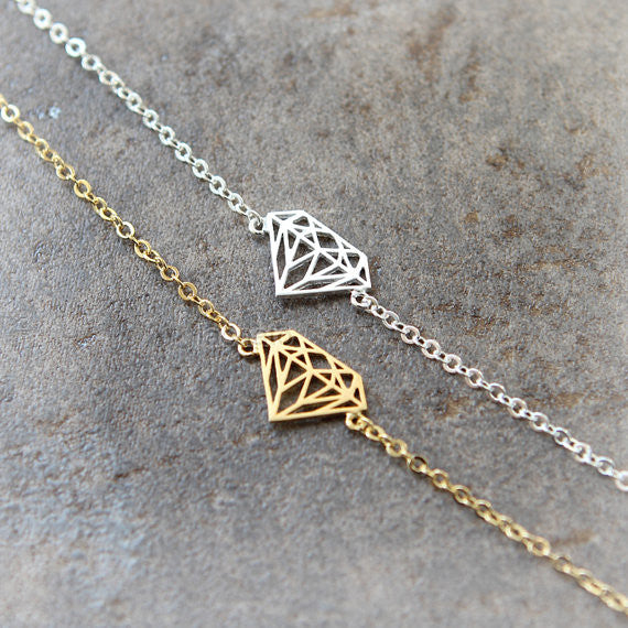 Diamond Shape Bracelet / choose your color, gold and silver