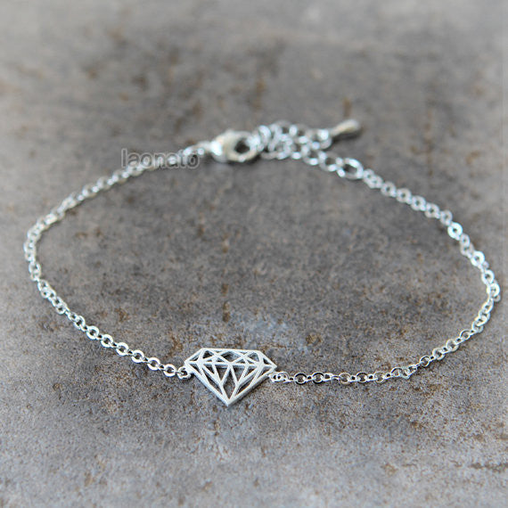 Diamond Shape Bracelet / choose your color, gold and silver