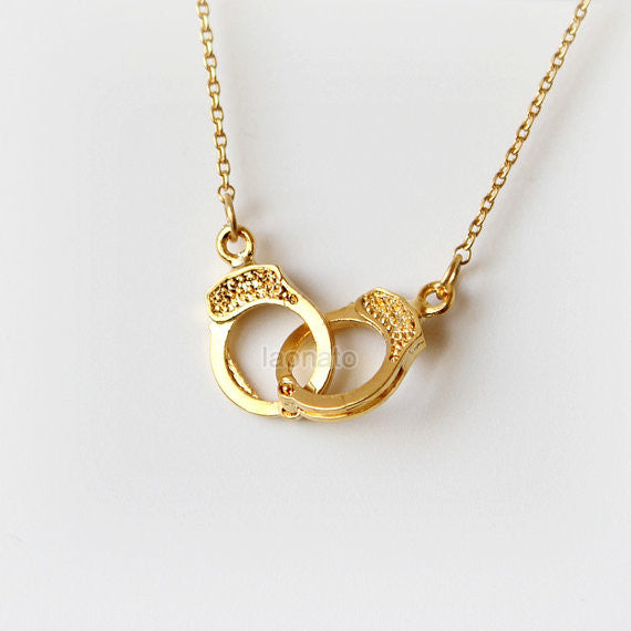 Partners in Crime Handcuffs necklace