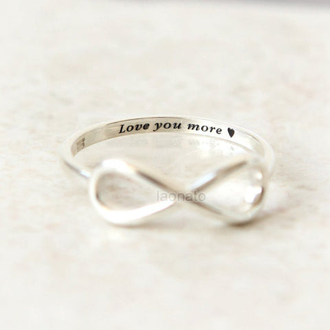 Sun and Moon Ring in sterling silver, Couple Rings - Custom Personalized Initial Ring