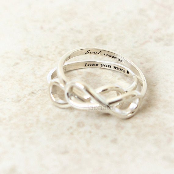 Personalized Infinity Ring in 925 sterling silver