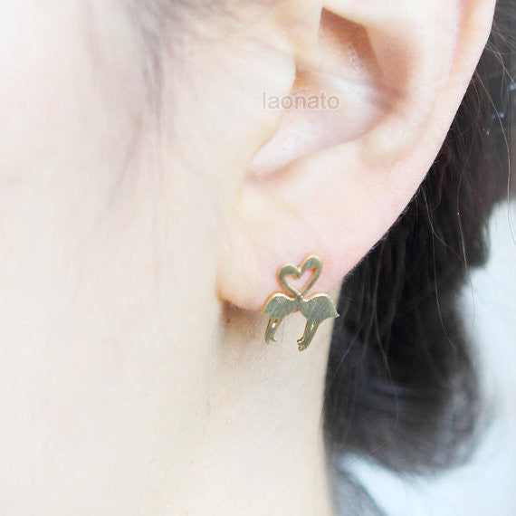 Heart Flamingos Earrings