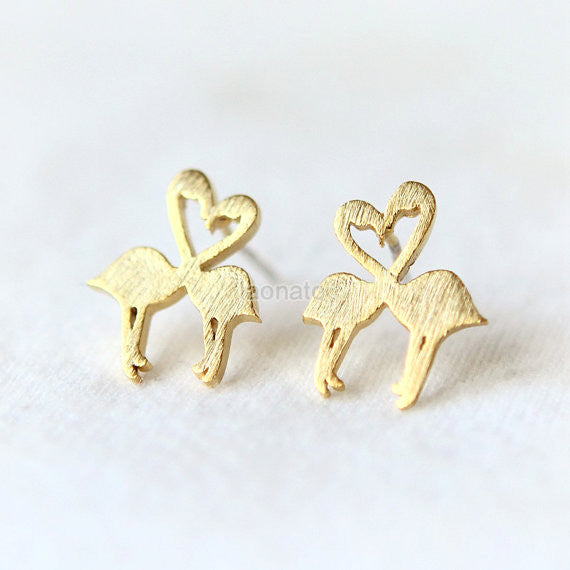 Heart Flamingos Earrings
