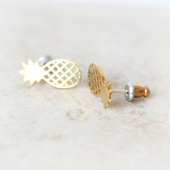 Pineapple Earrings / fruit studs