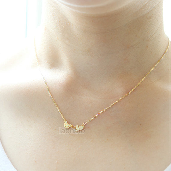 Tiny Cat and Mouse Necklace