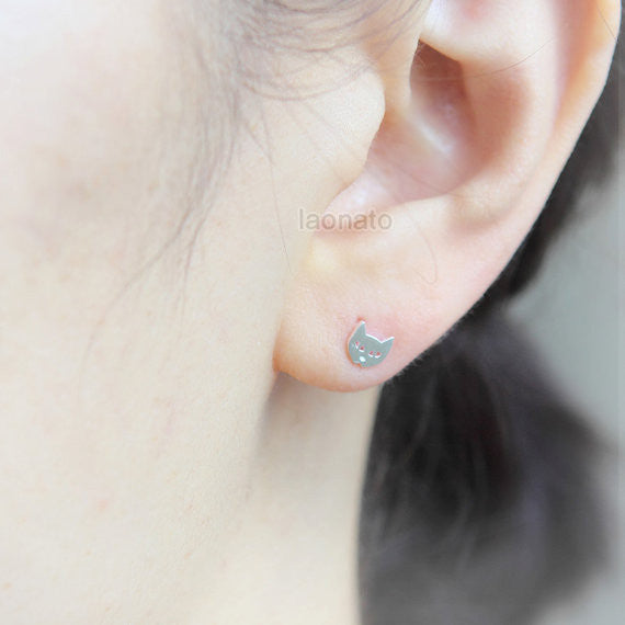 Tiny Cat and Mouse Earrings