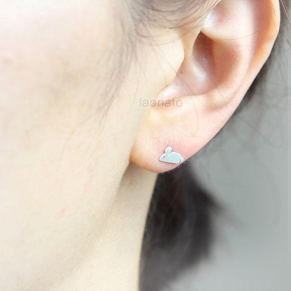 Tiny Cat and Mouse Earrings