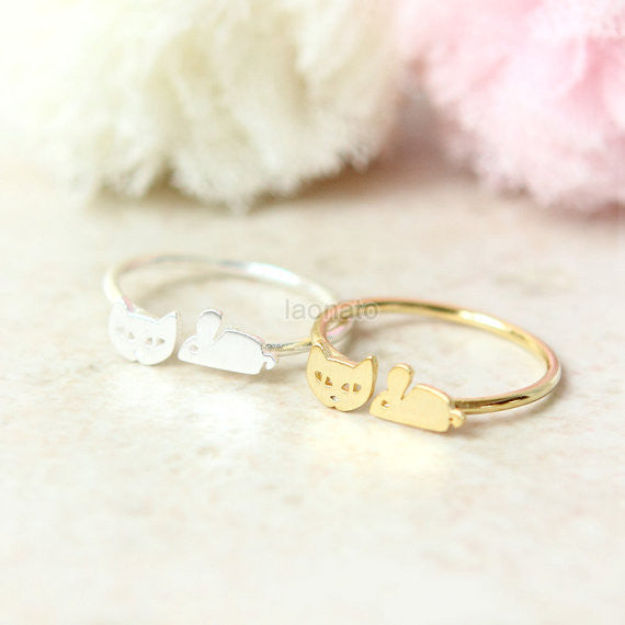 Tiny Cat and Mouse Ring