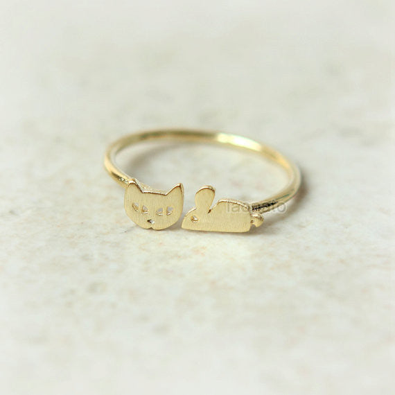 Tiny Cat and Mouse Ring
