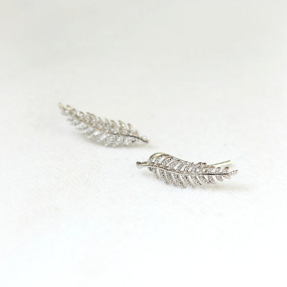 Leaf Ear Climber, pin earrings