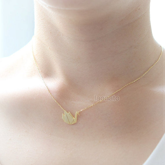 Origami Swan Necklace