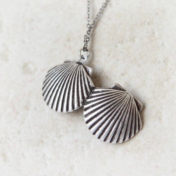 Scallop Locket Necklace