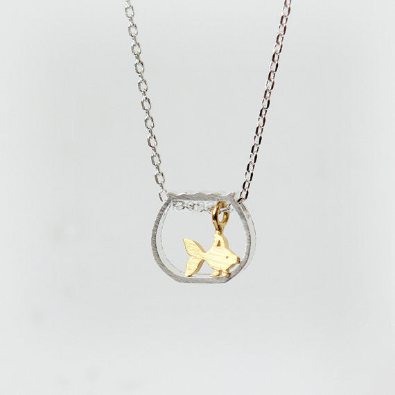 GoldFish in a Fishbowl Necklace