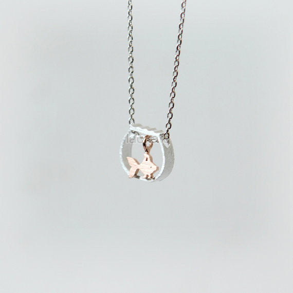 GoldFish in a Fishbowl Necklace