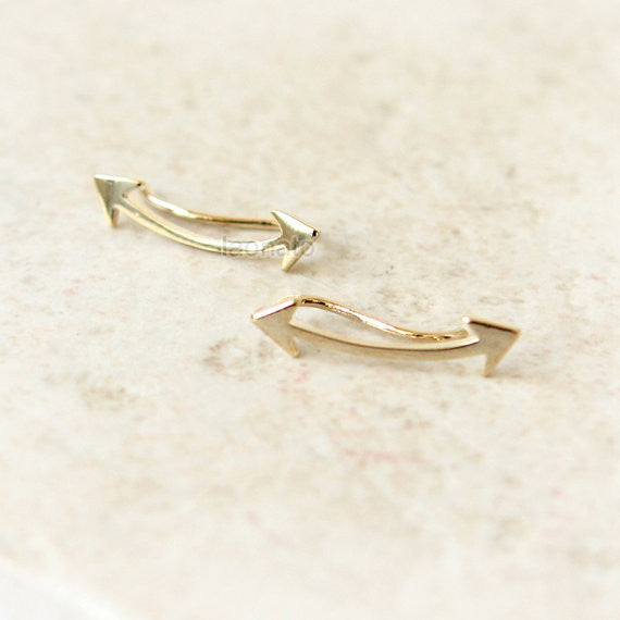 Double Arrows Ear Climber, ear cuff