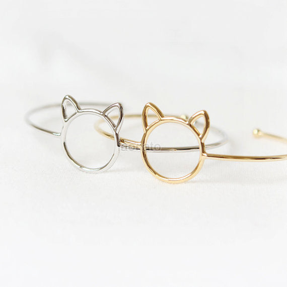 Cute Cat Bangle / Cat bracelet