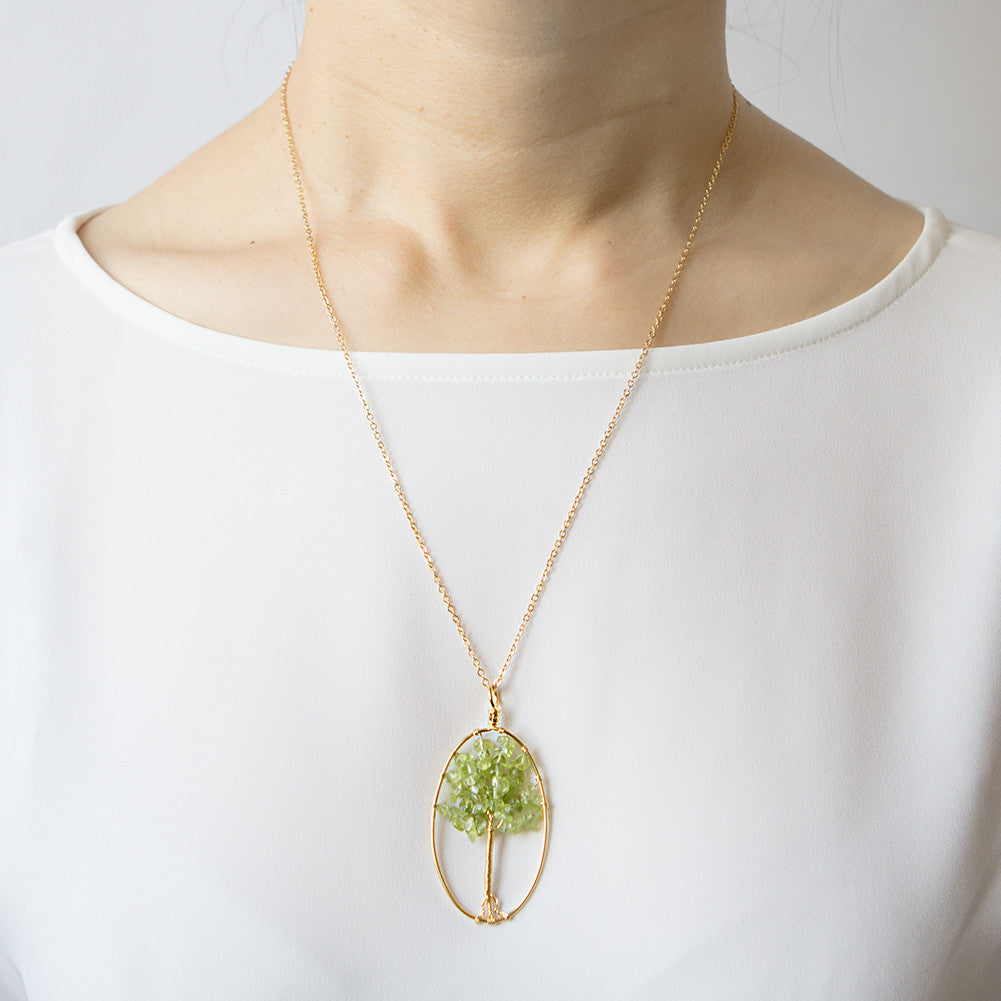 Peridot Tree of Life Necklace