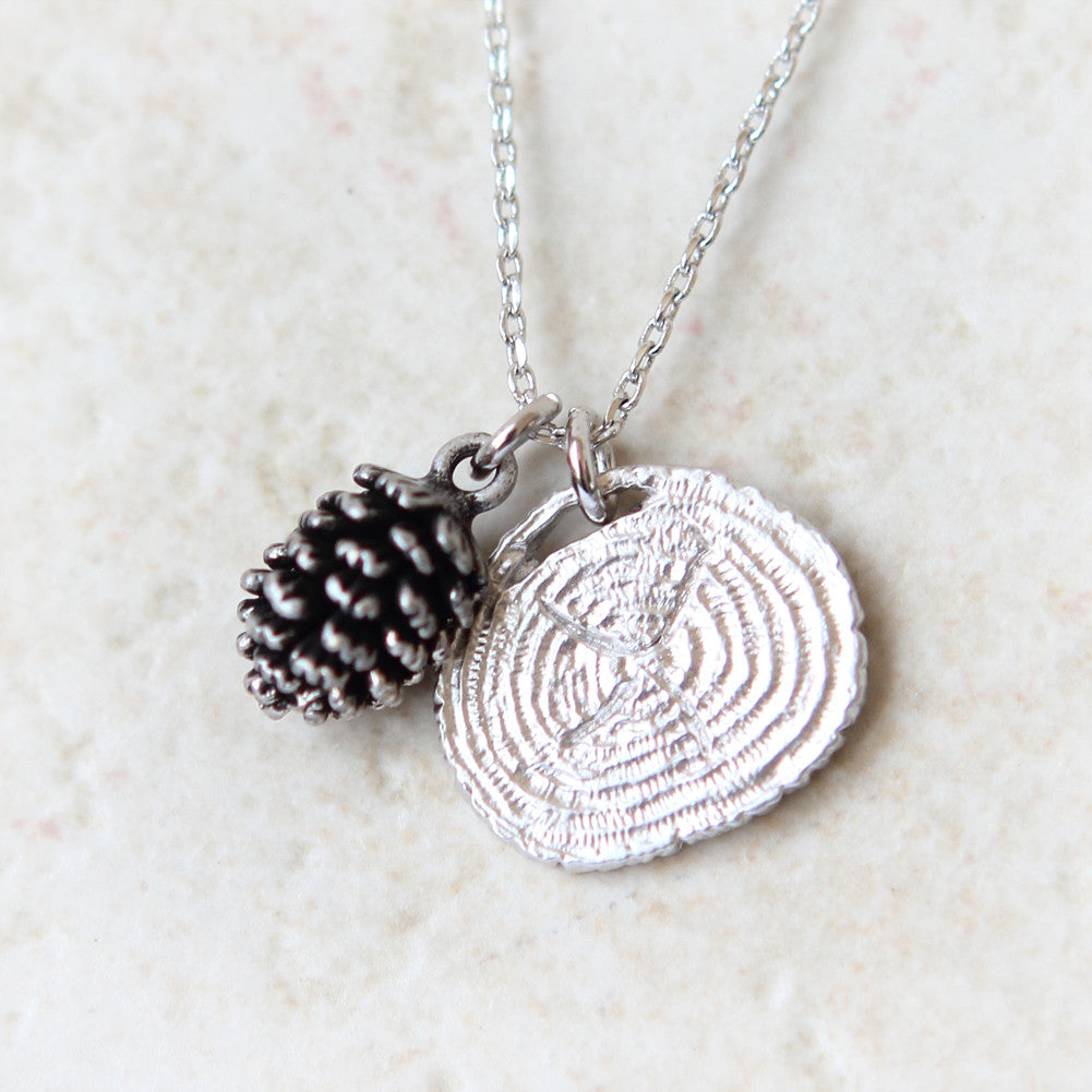 Pine Cone and Tree Ring Necklace