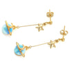 Marble Blue Planet Dangle Earrings