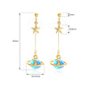 Marble Blue Planet Dangle Earrings