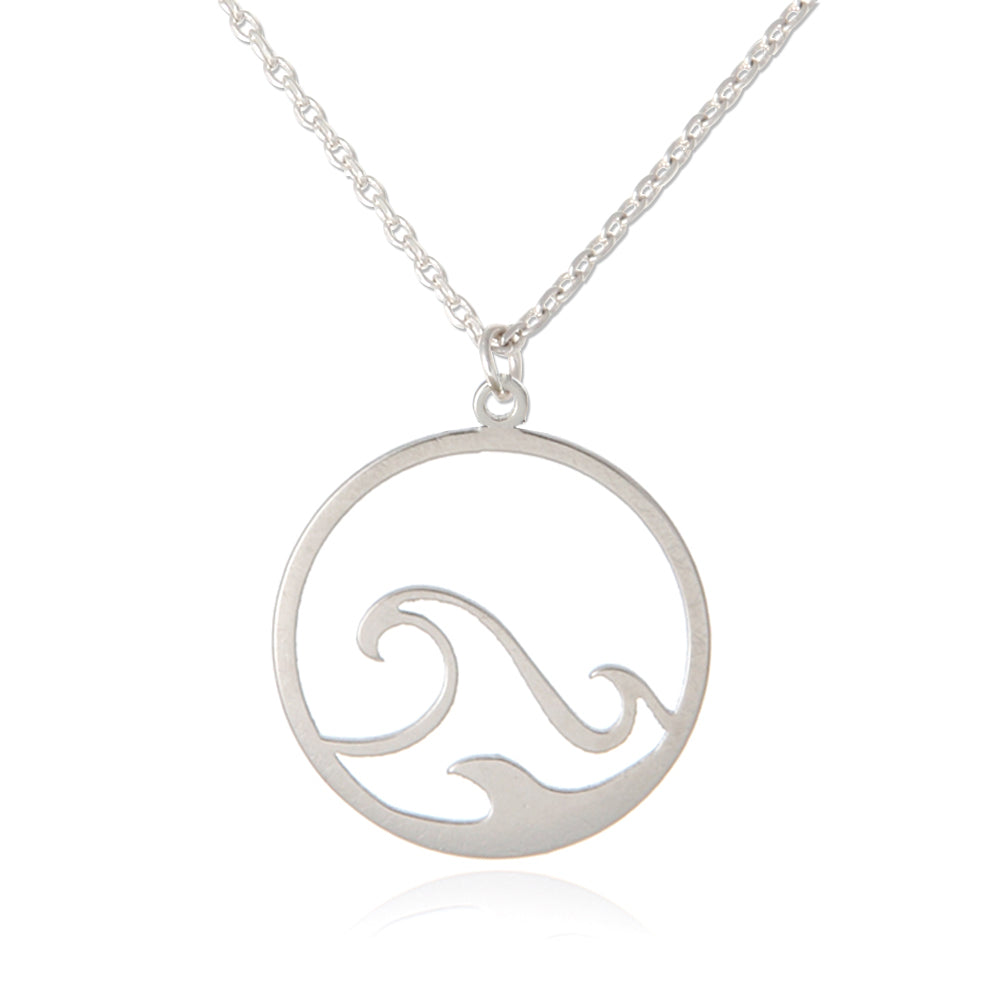 CUTOUT DISC SEA Wave  Necklace