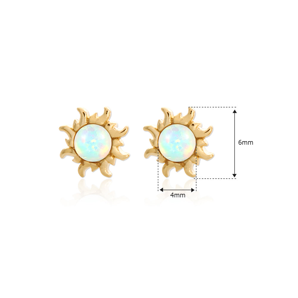Opal Sun Studs Earrings