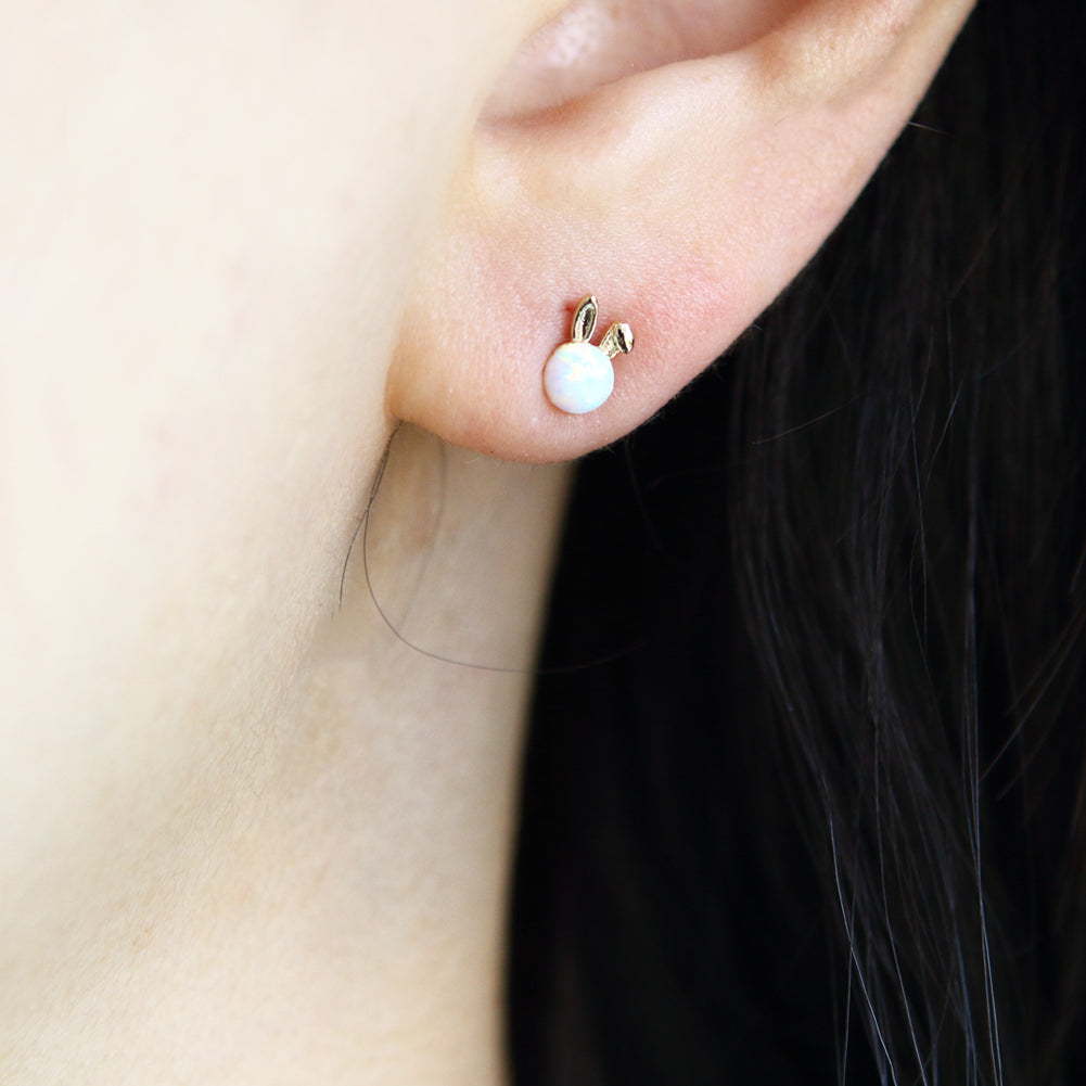 Opal Rabbit Studs Earrings
