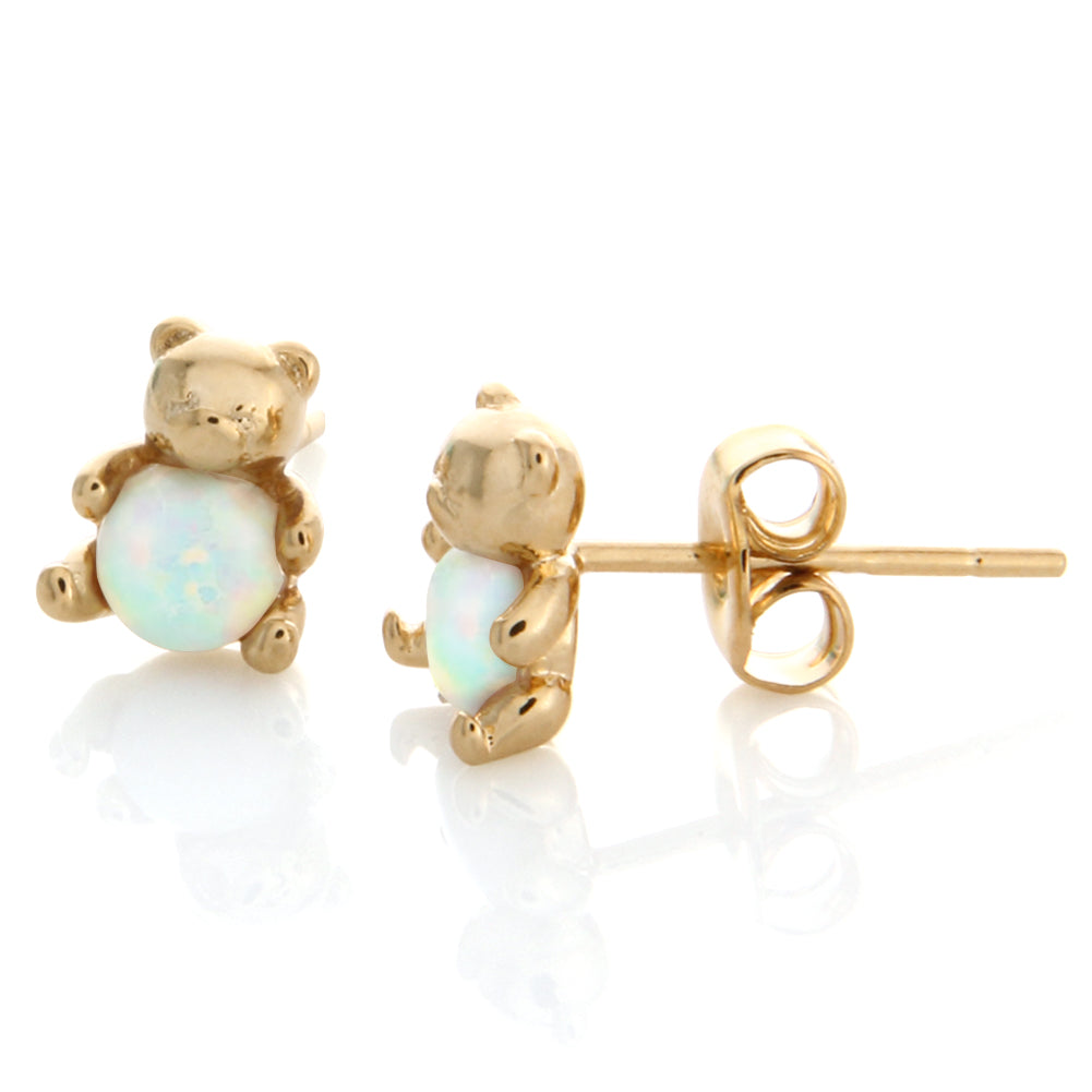 Opal Baby Bear Studs Earrings