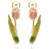Hand-Painted Tulip Flower Hoop Style Earrings