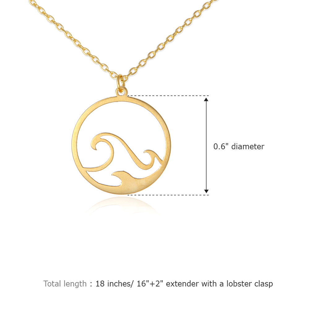 CUTOUT DISC SEA Wave  Necklace