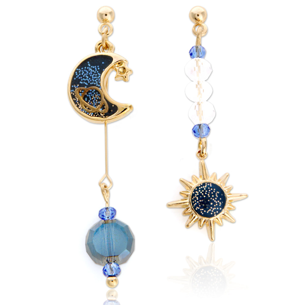 Sun and Moon Mismatched Drop Earrings – LAONATO