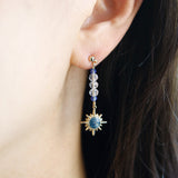 Sun and Moon Mismatched Drop Earrings