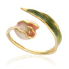 Hand-Painted Tulip Flower Adjustable Ring