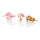Pink Opal Planet Earrings