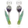 Hand-Painted Tulip Flower Hoop Style Earrings