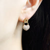 Cubic Zirconia Heart Lock Drop Earrings for