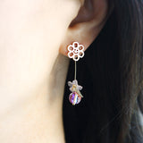 Rabbit and Flower Drop Earrings