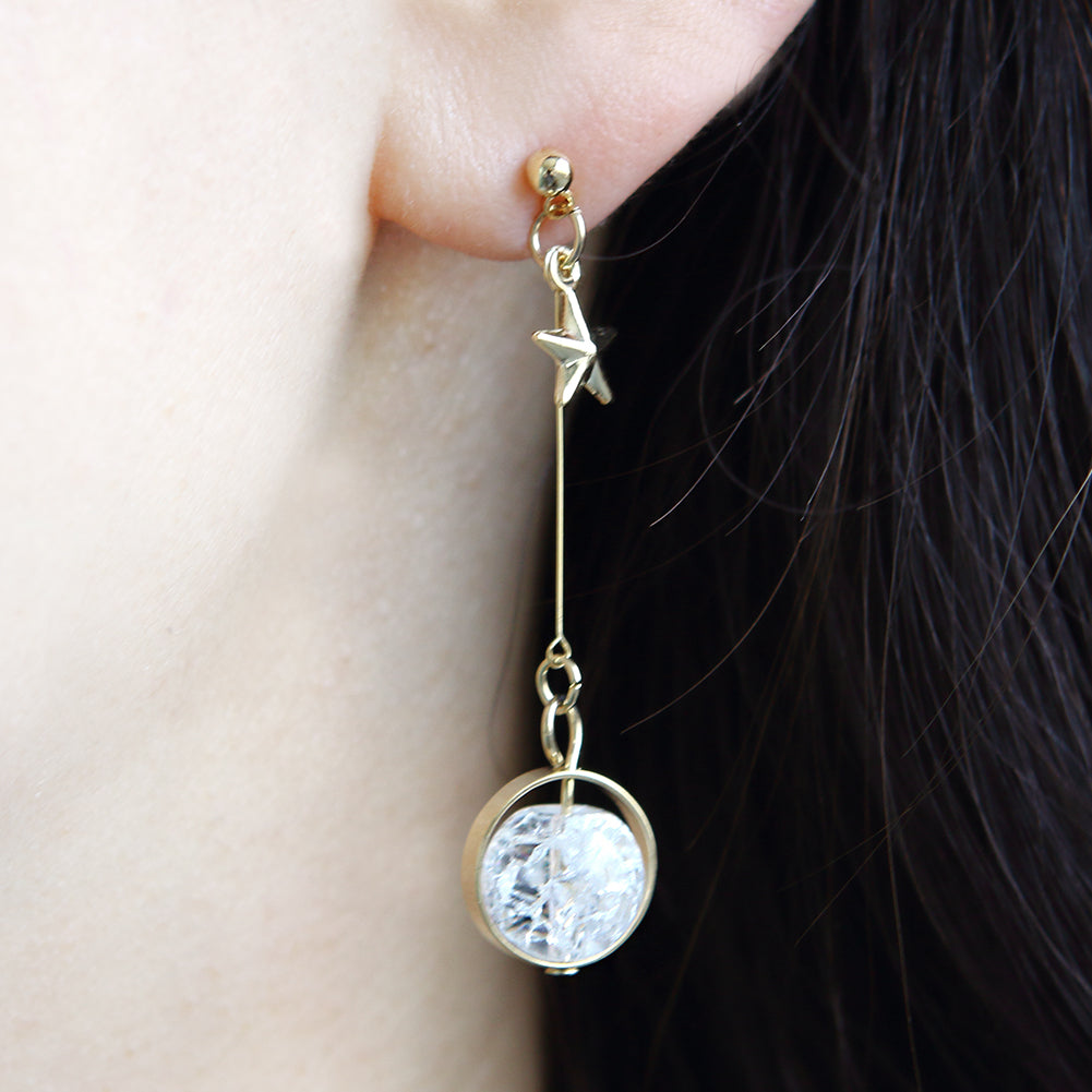 MoonStar White Planet Dangle Earrings